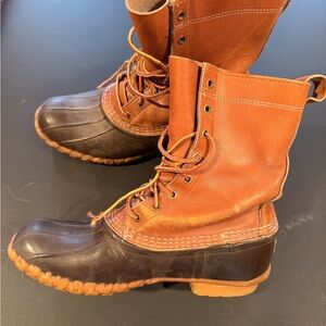 Brown and Black LL Bean Duck Boots
